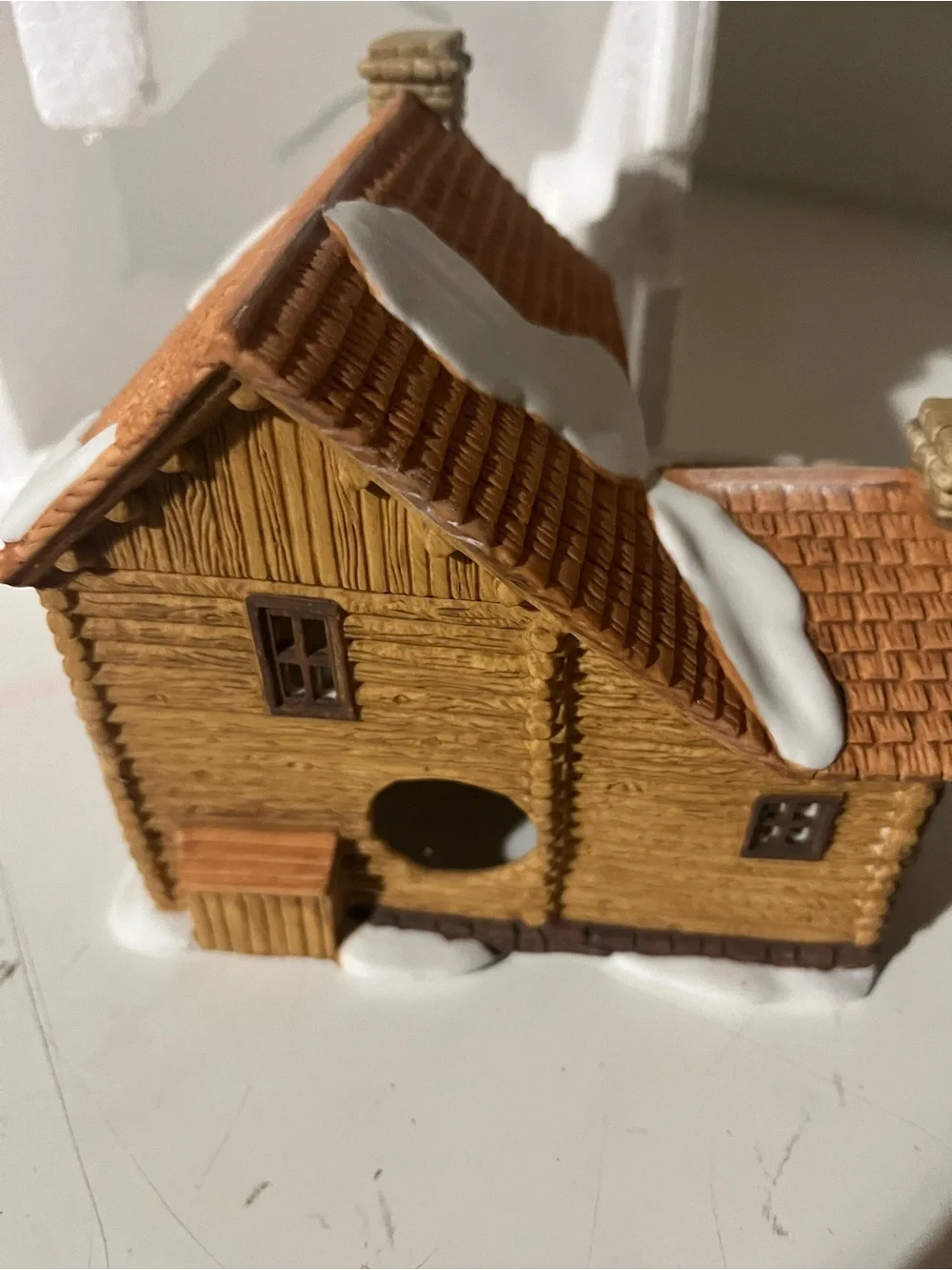 Department 56 New England Village timber Knoll log cabin no lite switch